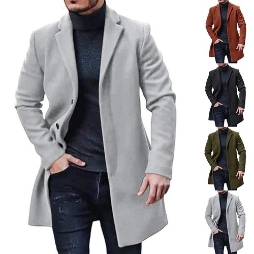 Mens woolen trench coat - woolen, winter