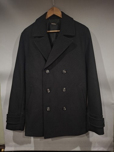Asos mens black wool peacoat - mens,